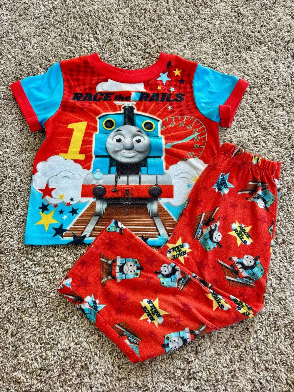 Kids Thomas & Friends 2011 Red and Blue Pajama Set